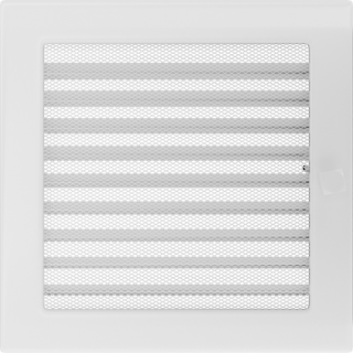 Krbová mriežka KR 22×22 cm, biela, so žalúziou, 2222/11