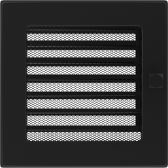 Krbová mriežka KR 17x17 cm, čierna, so žalúziou, 1717
